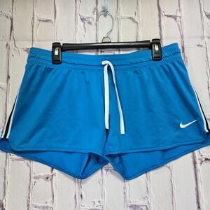 Nike‎ Dri-FIT Womens Blue Chevron Textured Athletic Running Shorts Size M